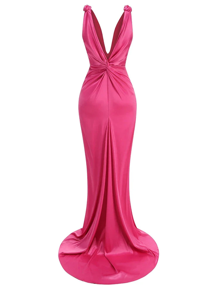 Jeannie - Sleek Pleated Sleeveless Maxi Dress