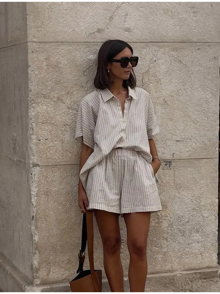 KARRIE | LOOSE STRIPED TWO-PIECE SET