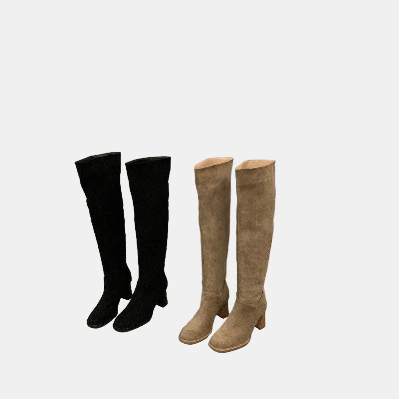 Evie | Pointed-Toe Suede Block Heels