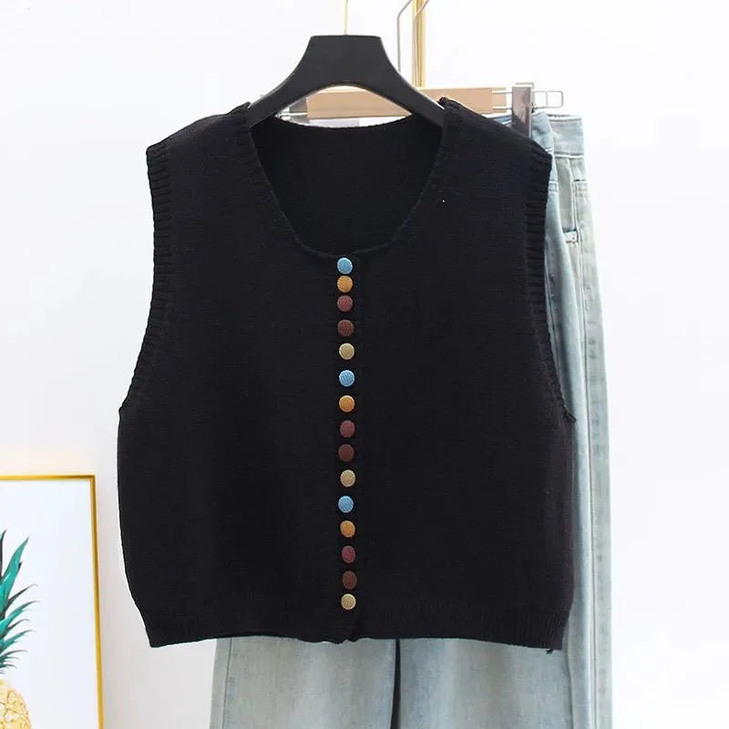 Zaria | Color-Button Knit Vest