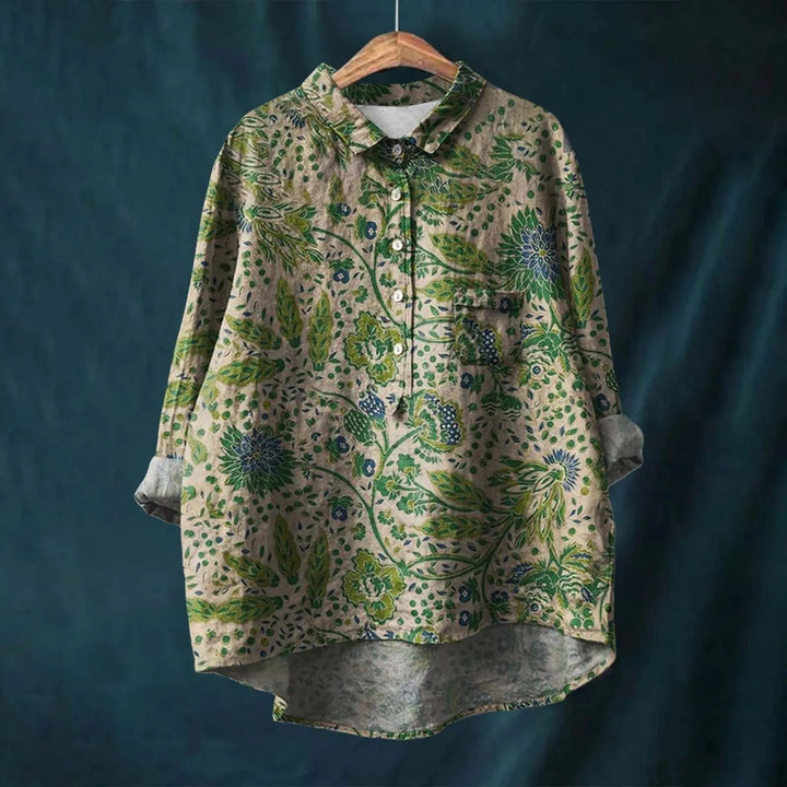 LIZETTE - PRINTED LINEN BLOUSE
