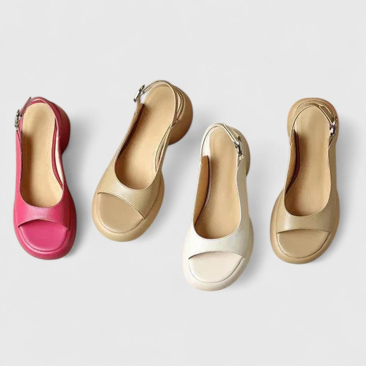 Narella | Peep-toe open-back strap sandals