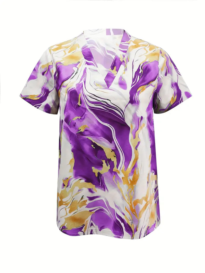 XYRIEL | STYLISH MARBLE PRINT BLOUSE