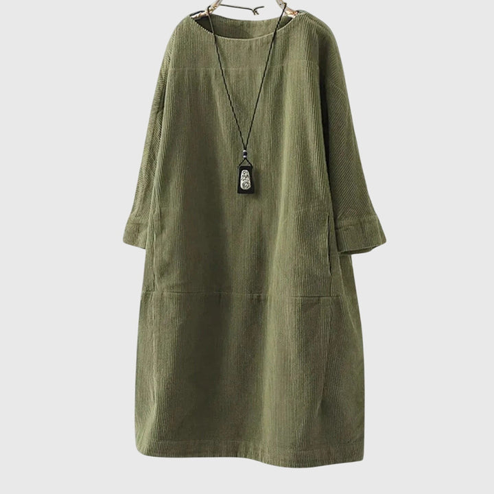 Elizabeth | Relaxed Corduroy Midi Dress