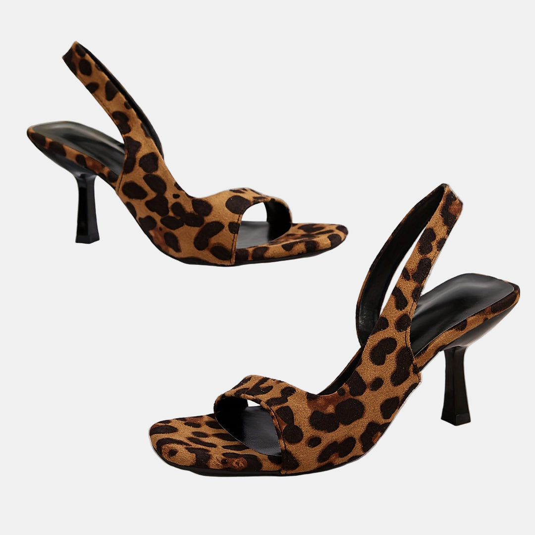 Thalina | Sleek Leopard Sling Heels
