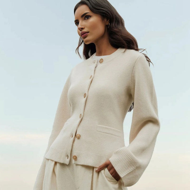 Soliel - Classic Buttoned Cardigan