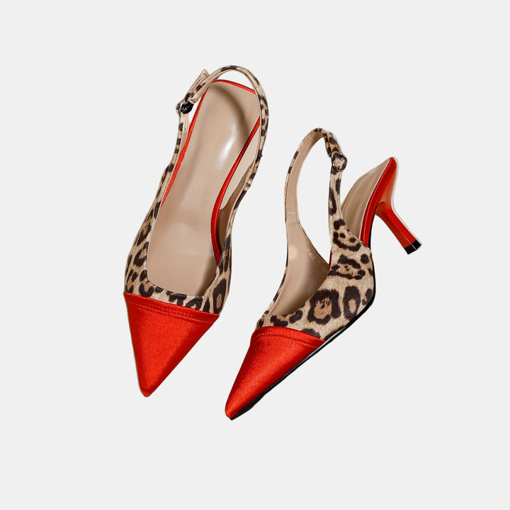 Jovienne | Leopard Wildfire Slingback Heels