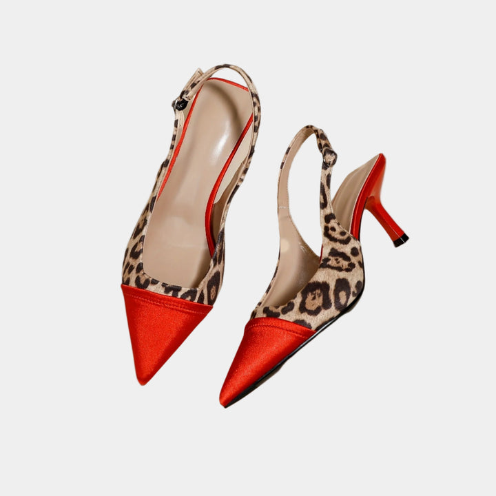 Jovienne | Leopard Wildfire Slingback Heels