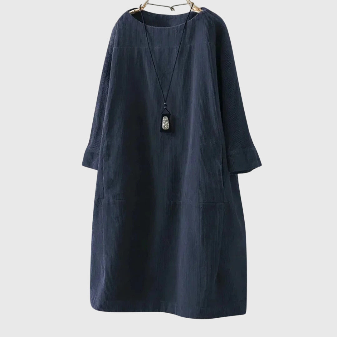 Elizabeth | Relaxed Corduroy Midi Dress