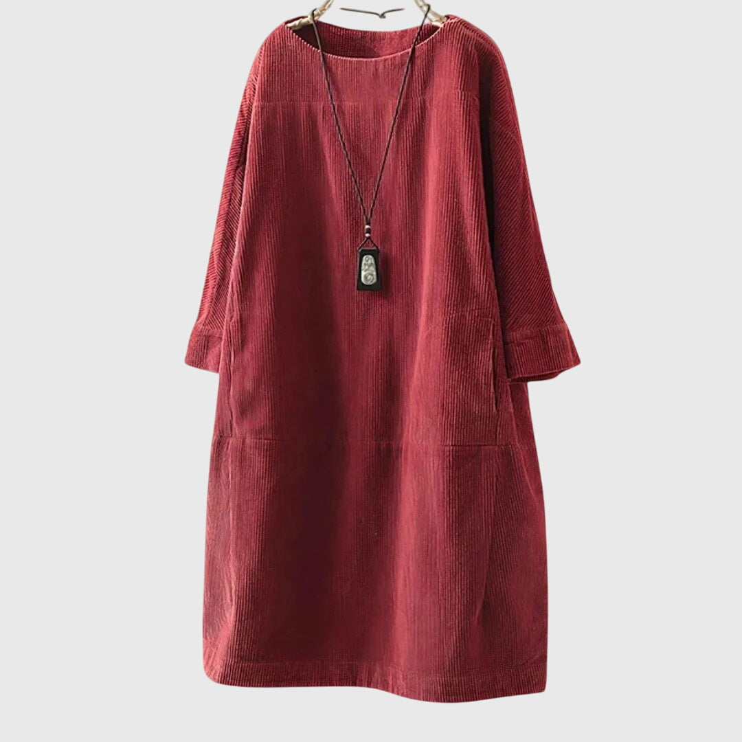 Elizabeth | Relaxed Corduroy Midi Dress