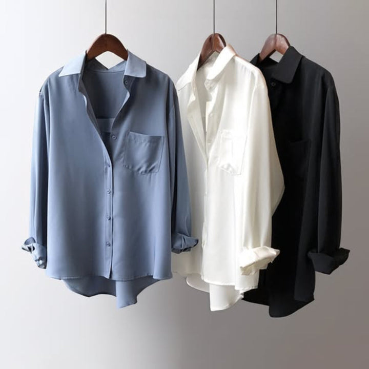 VIVIAN |  CASUAL LONG SLEEVED LAPEL SHIRT