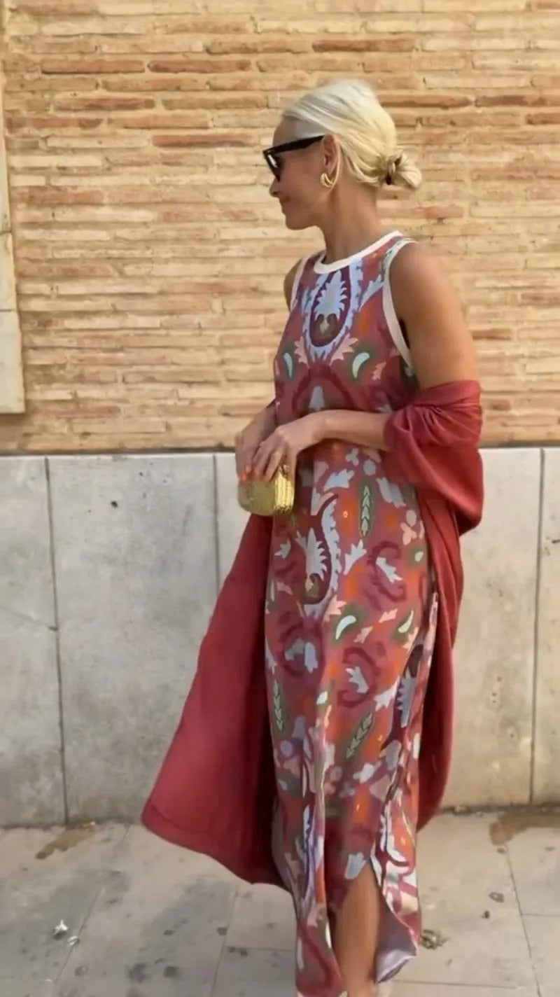 Esme | Elegant long dress with matching shawl