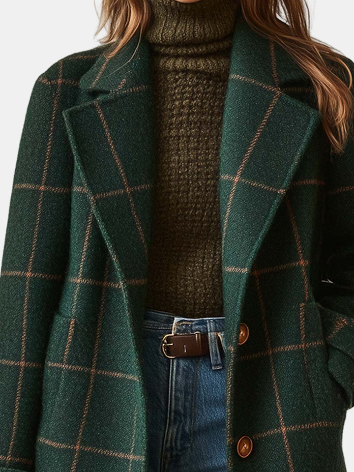 Elise | Classic Checkered Wool Coat
