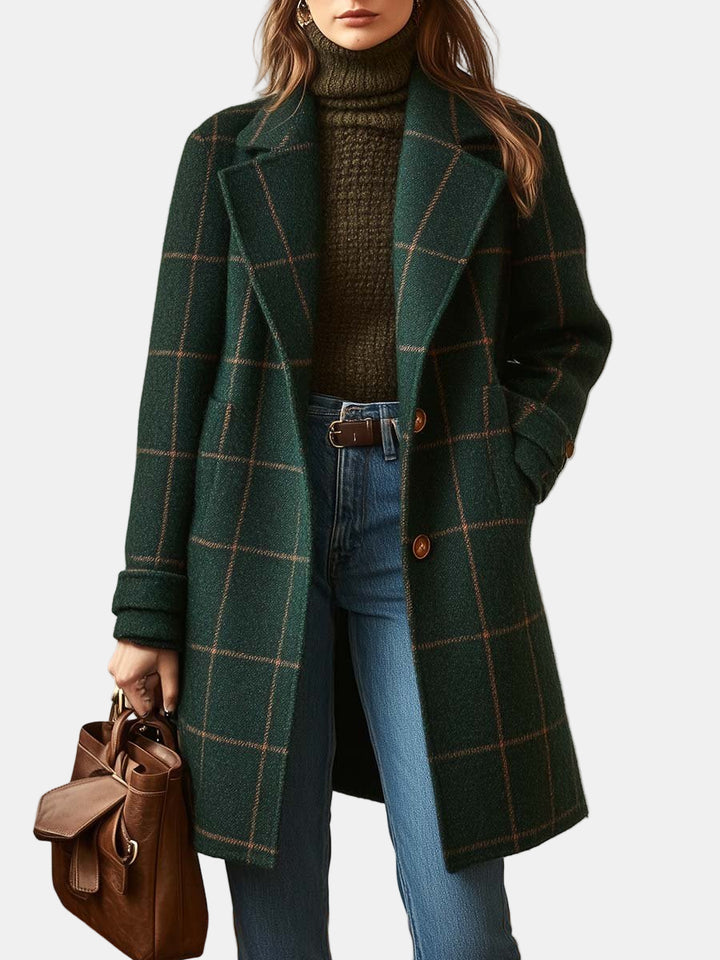 Elise | Classic Checkered Wool Coat