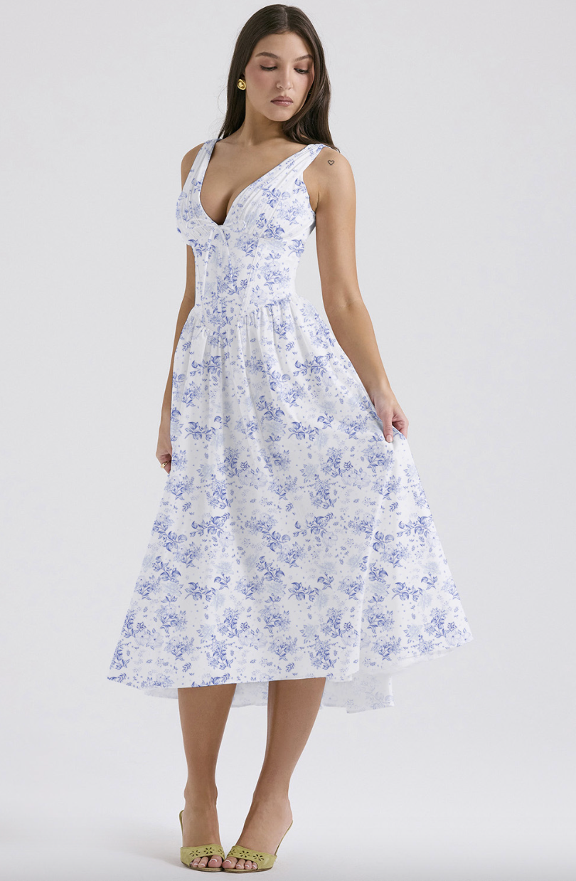 Blue floral / XL
