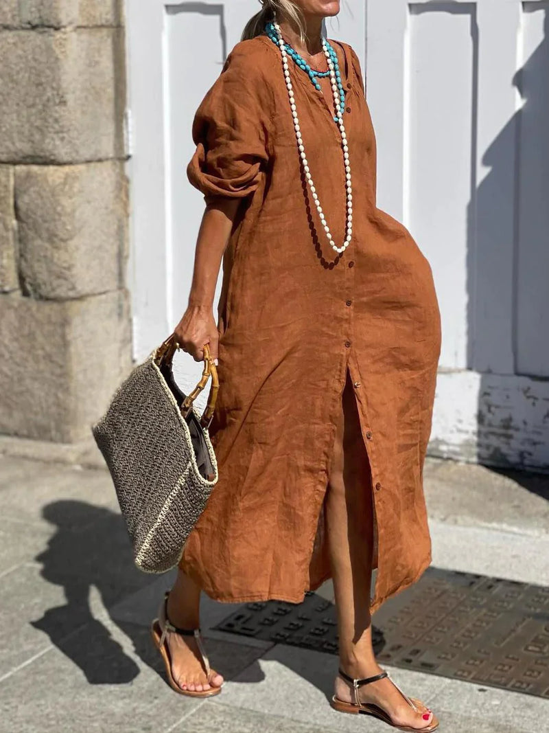 GRACE | CASUAL LONG BUTTONED DRESS